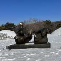 美しい自然と建物が融合する山中の美術館