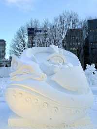 札幌　札幌観光　さっぽろ雪まつり2024 大通会場　旧札幌停車場大雪像に感動！