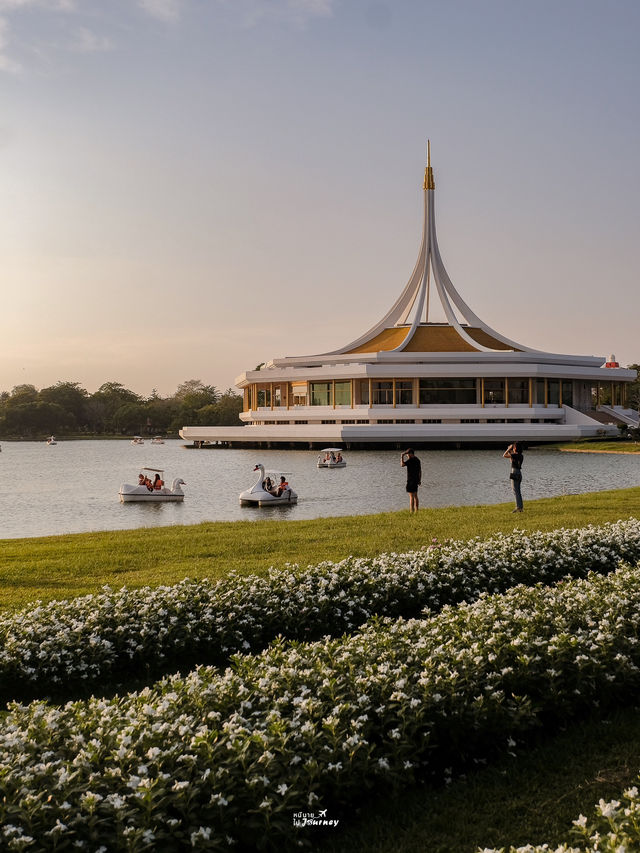 พาไปปั่นเรือเป็ด ชมพระอาทิตย์ตกที่สวนหลวง ร9 🌳