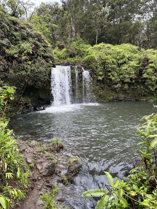 A stunning waterfall with swimming holes