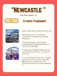 Newcastle itinerary for Food Lovers 🍽️🍷