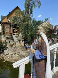 👑 Walking in Tatar village in traditional clothes 