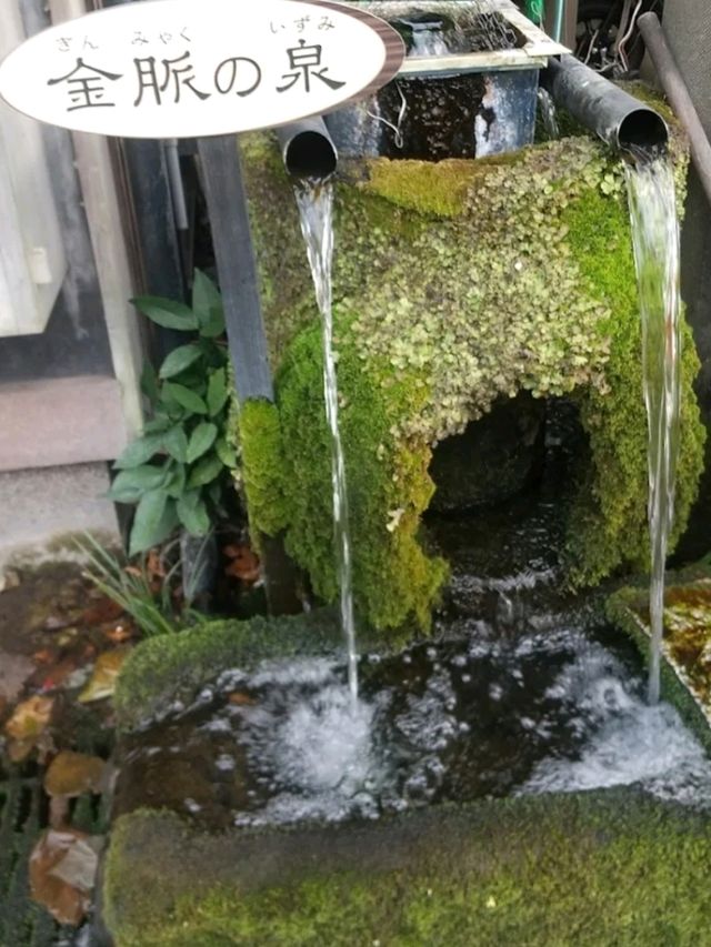 阿蘇神社門前町商店街喝一口泉水 阿蘇神社門前町商店街喝一口泉水