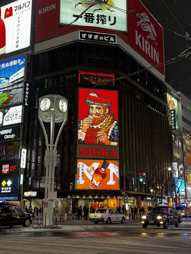 삿포로의 상징, 니카상과 만난 밤✨