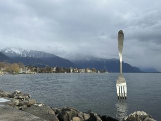 The Fork: A Must-See Giant Fork Landmark in Lake Geneva When Visiting Vevey.
