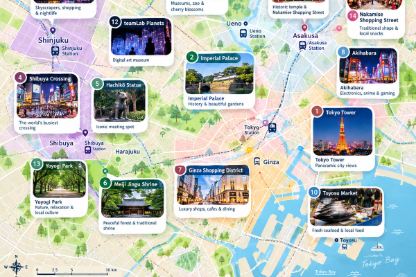 🗺️ TOKYO ATTRACTION MAP: SAVE THIS BEFORE YOUR TRIP