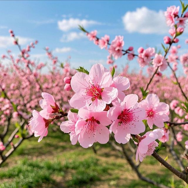 西安3月賞花季，明秦王愍王墓遺址300畝桃花