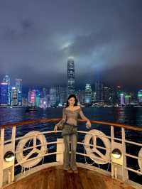 維多利亞港的落日飛船好美啊啊啊