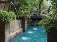 Water theme park with hot spring
