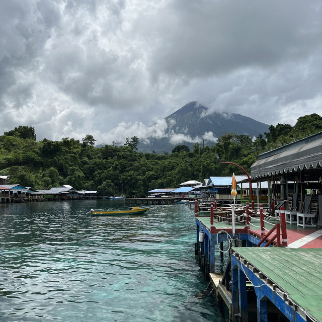 Clear lake water in Ternate, Indonesia Clear lake water in Ternate, Indonesia