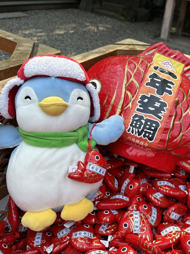 掘蕃薯釣鯛魚護身符的川越冰川神社⛩️🥰