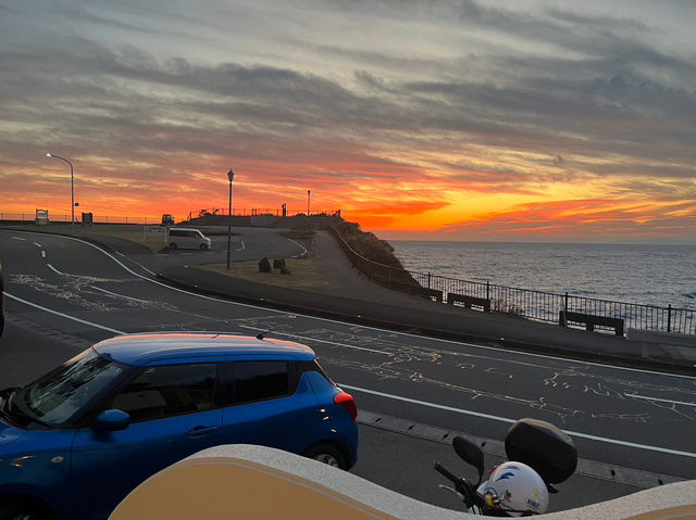 旅人岬で“家族”とともに見る絶景の夕陽