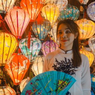 Night market lantern shop in Hoi An