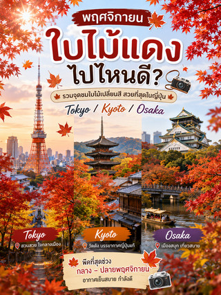 11月睇紅葉去邊好？東京 / 京都 / 大阪 。