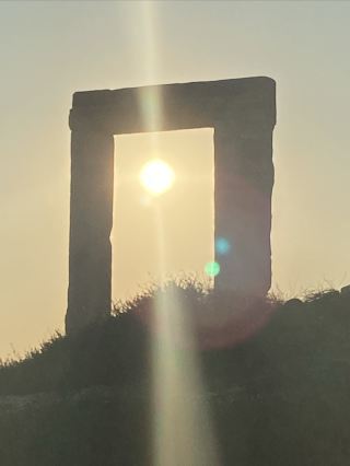 Senior Romance: Waiting for the Sunset in Naxos, Greece.