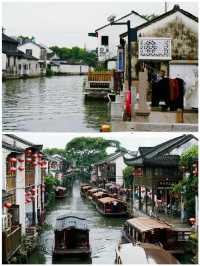 七里三塘坐船漫遊水中，沿途風景美不勝收