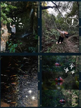 6km 도보, 나무 타기, 로프 하강, 카약, 그네 타기 신나게 즐기기