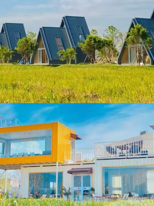 中山童話の秘境、田んぼの三角屋根の木造小屋！ペットフレンドリーな