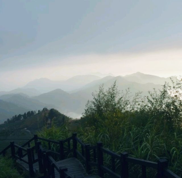 Beautiful sea of clouds and sunset on Alishan