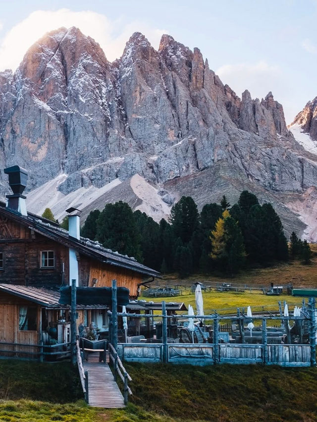 Watching the Sunset at Geisleralm in Dolomites