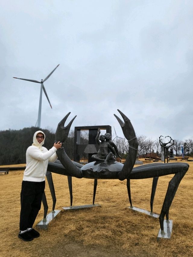 영덕 조각공원과 풍력발전기가 있는 곳