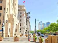 Taking a nice day time stroll across The Bund at Shanghai