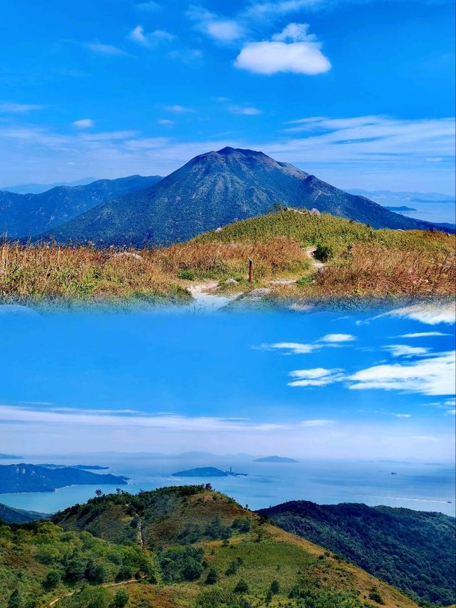 遠眺島嶼夢幻山脈風光