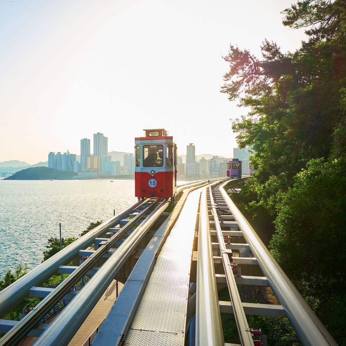 Review of Sky Capsule: Ride the tiny pastel capsule train and enjoy stunning panoramic views of the Busan sea in South Korea 🚡🌊✨