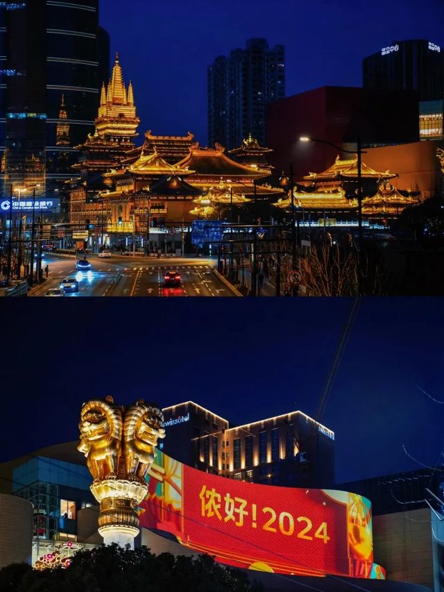 上海新年限時亮燈靜安寺同框鬱金香啦！