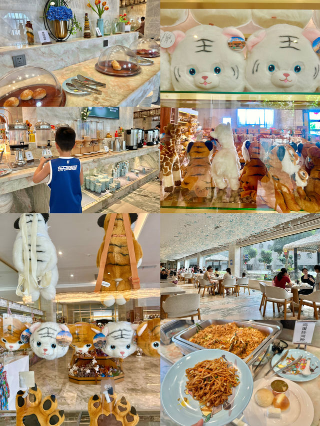 可以看到老虎的酒店！娃別提多開心啦！