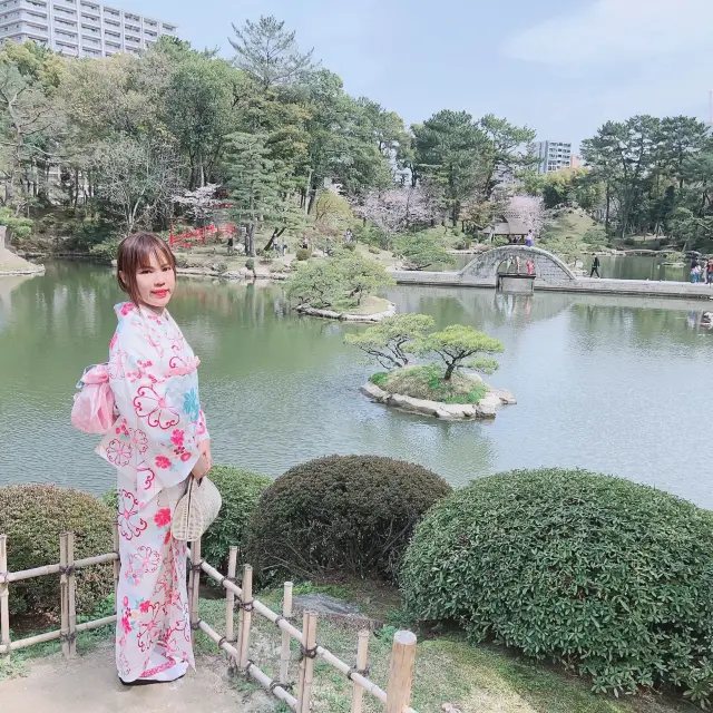 広島市　縮景園　桜