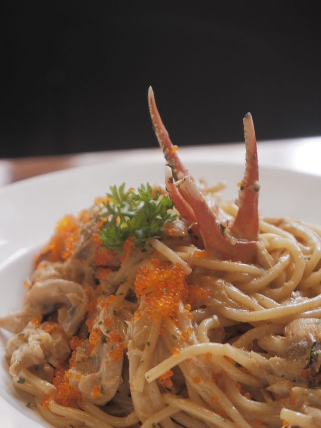 屯門友聚腳Cafe，CP值高的🦀蟹膏意粉 