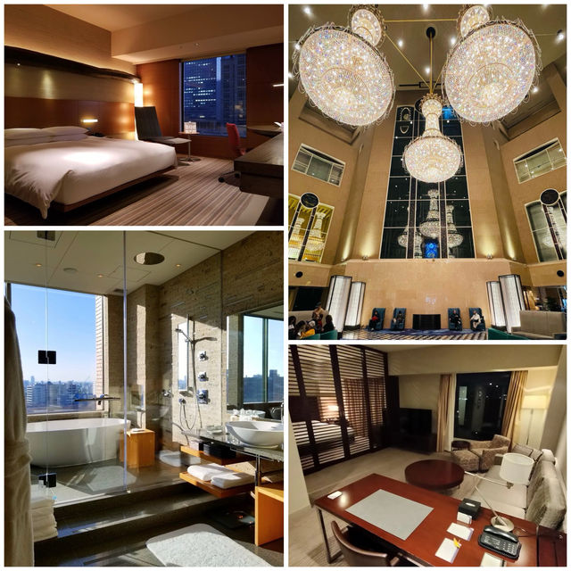 「東京凱悅酒店：設備齊全，浴室窗外夜景一覽無遺」