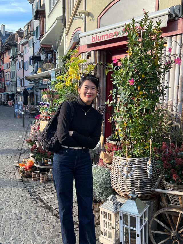 Enjoying the breathtaking views from Lindenhof in Zurich!