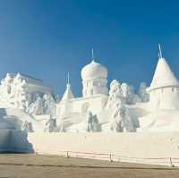 Winter Wonderland: Sun Island Snow Sculpture Spectacle ❄️🏰✨ 