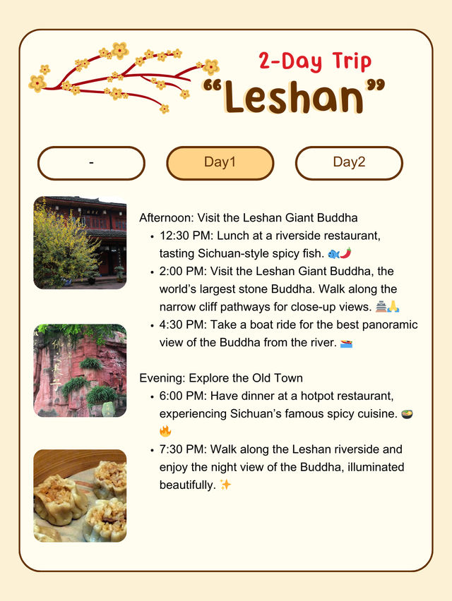 Leshan, Sichuan itinerary for 2 days