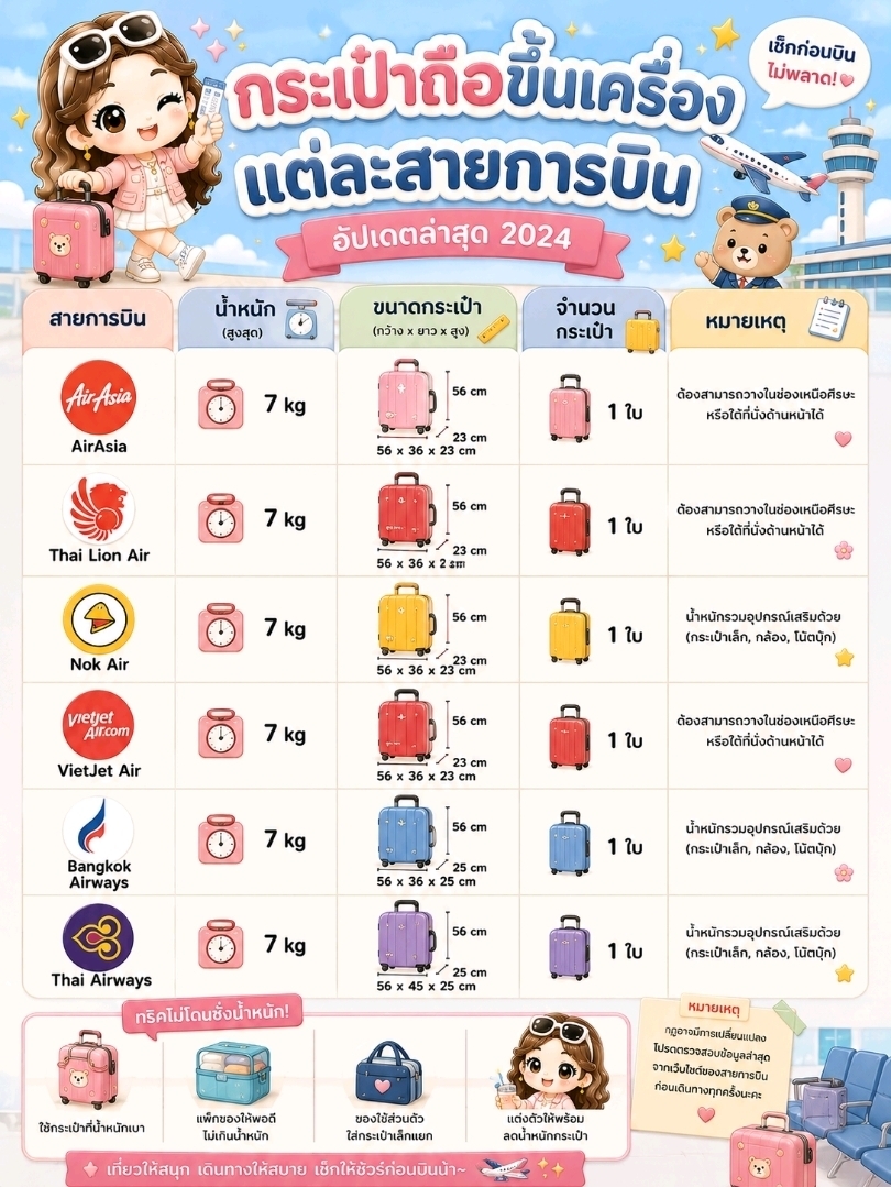 ✈️ Lagi siap-siap mau terbang? Jangan sampai urusan bagasi malah bikin mood liburan berantakan!
🧳 Kami sudah merangkum info lengkap seputar tas kabin (carry-on), mulai dari aturan ukuran dan berat di tiap maskapai, cara ukur tas yang benar, tips packing supaya tetap di bawah 7 kg, sampai trik jitu biar tas kamu nggak kena timbang petugas.
Setelah membaca ini, kamu bakal lebih pede saat packing dan perjalanan pun jadi jauh lebih nyaman 💕
Simpan info ini buat persiapan trip kamu selanjutnya!