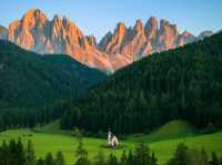 Enjoy the sunset at the Dolomites!