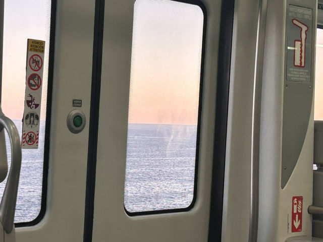 Train from Barcelona to Sitges beach