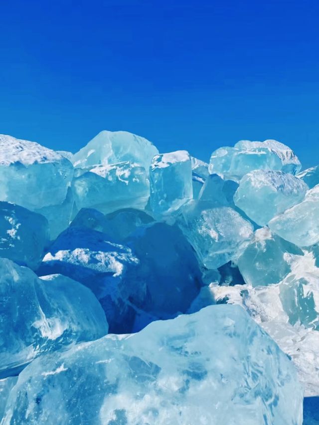 快去長春淨月看藍冰鑽石海！！太美了！！