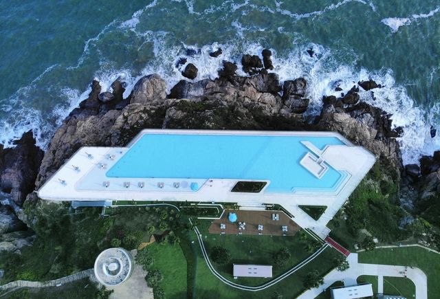 海陵島懸崖落日超級浪漫
