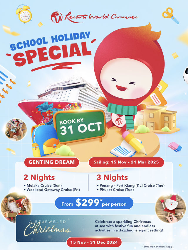 🎄Christmas Holiday! 📒School Holidays! 🌊Let’s set sail on Genting Dream!