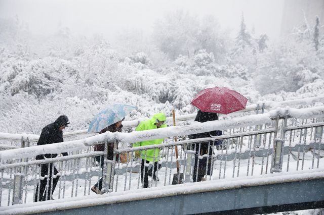 春雪銀裝素裹，宛如畫卷。