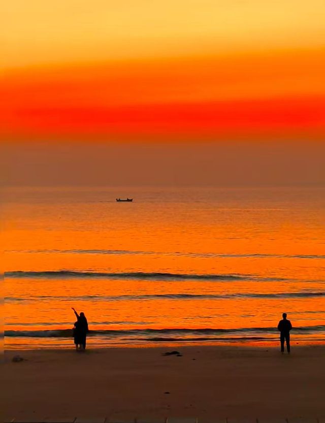 青島5:00AM……鹹蛋黃日出浪漫哭了