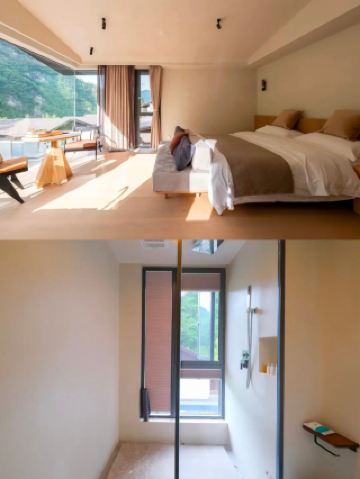 시안! 새로 오픈한! 숲속에 숨겨진 눈 덮인 돌집! 너무 chill해요