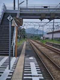 【岡山】アートプロジェクトの一環からできたモノクロの格子の無人駅🚉
