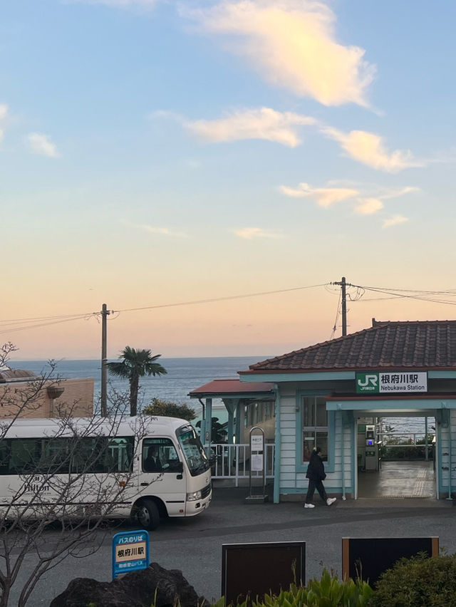 【神奈川🇯🇵】海が見える崖の上にある駅