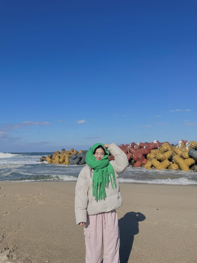 알록달록 방파제가 유명한 강릉 사근진해변