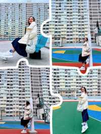 Choi Hung Estate สนามบาสตึกสีรุ้ง
