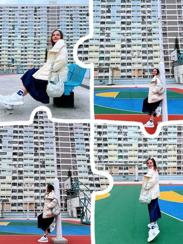 Choi Hung Estate สนามบาสตึกสีรุ้ง